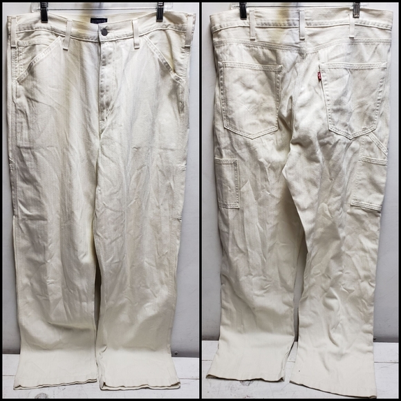 Levi's Other - Levis mens 36x34 cream white cotton painter chore utility pants jeans